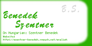 benedek szentner business card